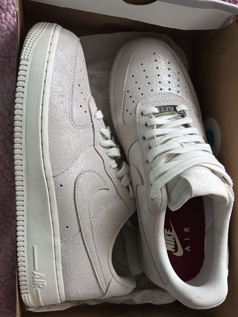 Glittery Suede Air Force 1’s